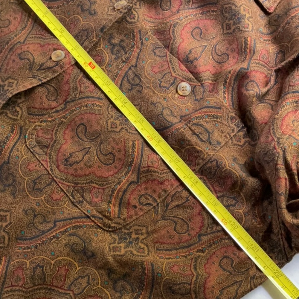 Vintage LizSport Paisley Button Down Blouse - Picture 7 of 9